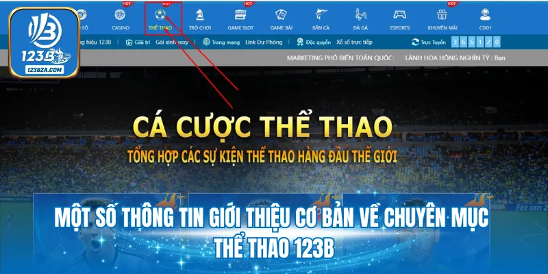 Thể thao là sảnh cược nổi tiếng bậc nhất tại 123B